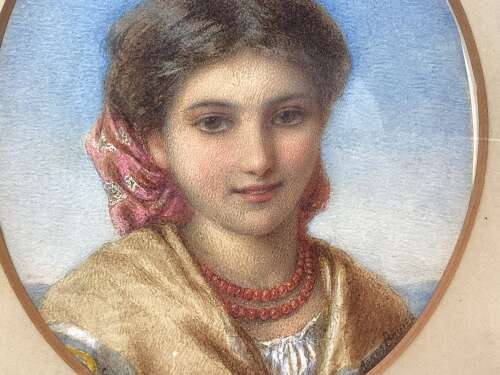 19TH WATERCOLOUR ‘MARIA’ - AGNES ROSE BOUVIER