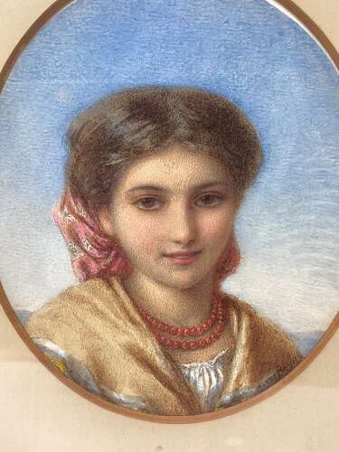 19TH WATERCOLOUR ‘MARIA’ - AGNES ROSE BOUVIER