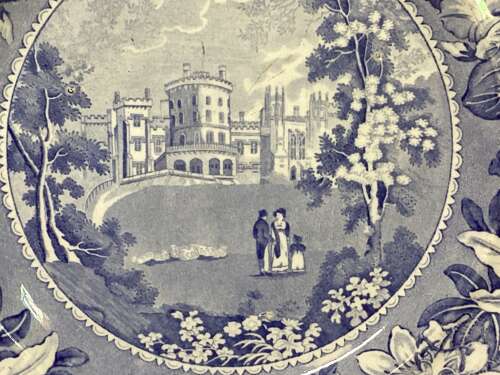 BLUE AND WHITE PLATE 'BELVOIR CASTLE'