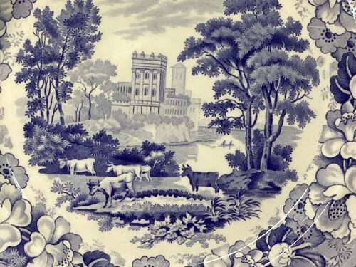 ROGERS GEORGIAN BLUE & WHITE PLATE