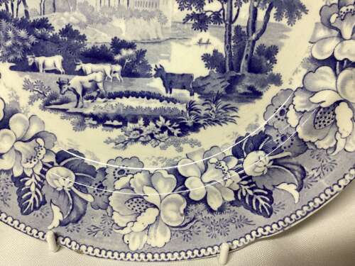 ROGERS GEORGIAN BLUE & WHITE PLATE