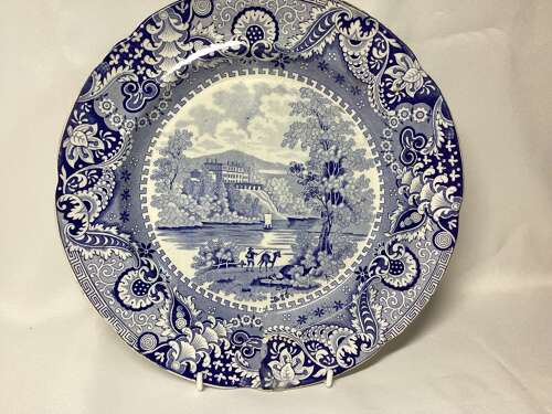 BLUE & WHITE TRANSFER PRINTED PLATE
