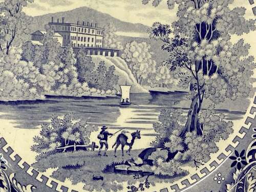 BLUE & WHITE TRANSFER PRINTED PLATE