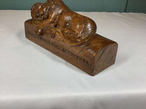 19TH CENTURY CARVED LION OF LUCERNE.