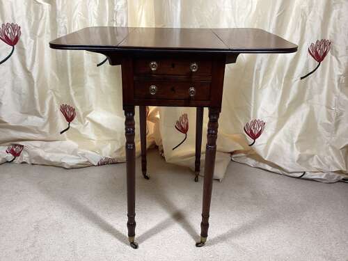 MAHOGANY REGENCY PERIOD PEMBROKE WORK TABLE