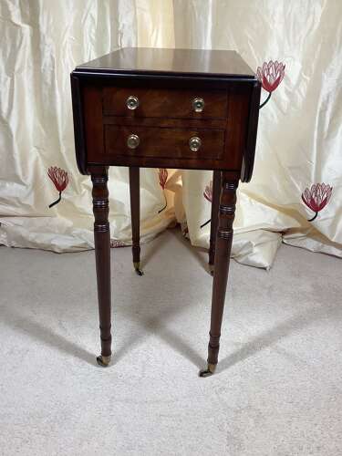 MAHOGANY REGENCY PERIOD PEMBROKE WORK TABLE