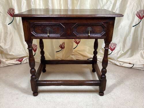 GEORGE III ENGLISH OAK SIDE TABLE