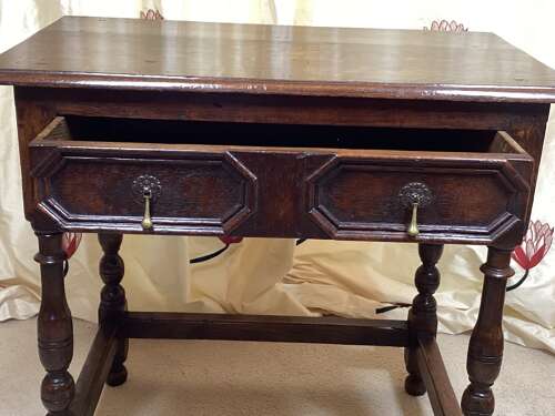 GEORGE III ENGLISH OAK SIDE TABLE
