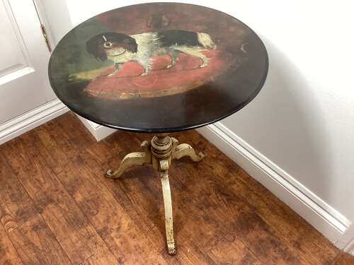 PAINTED 19TH CENTURY SLATE TOP TABLE