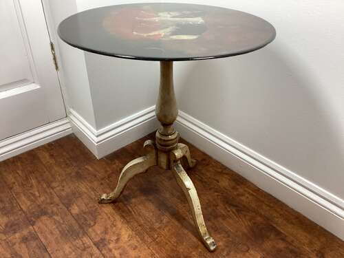 PAINTED 19TH CENTURY SLATE TOP TABLE