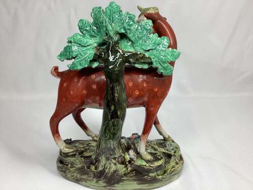 STAFFORDSHIRE PEARLWARE FIGURE OF A DEER