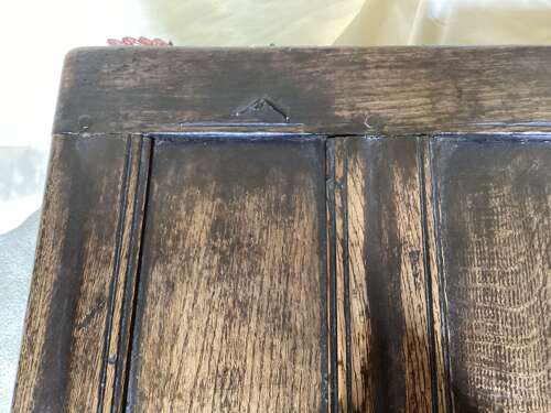 CHARLES II SMALL OAK LINENFOLD COFFER