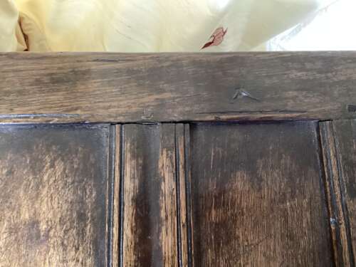 CHARLES II SMALL OAK LINENFOLD COFFER