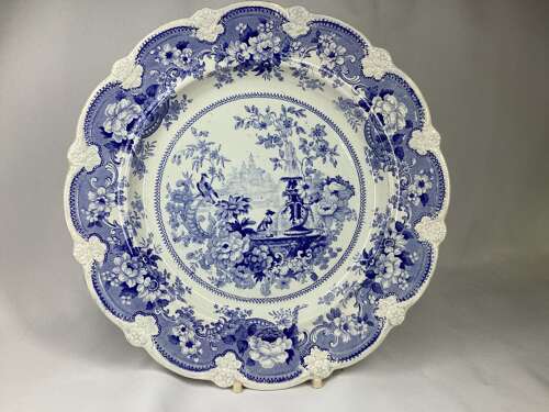 BLUE AND WHITE 'CHINESE FOUNTAINS' PLATE