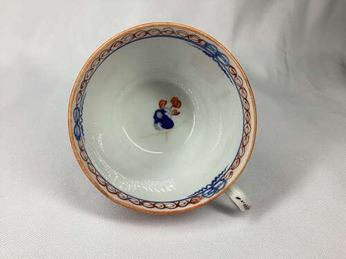 NEW HALL CUP AND SAUCER IN IMARI COLOURS