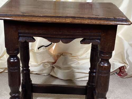 17TH CENTURY JOINED OAK  STOOL