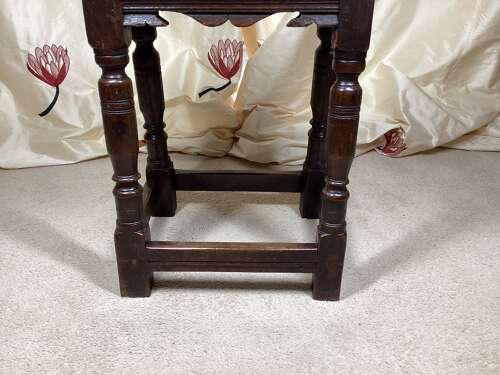 17TH CENTURY JOINED OAK  STOOL